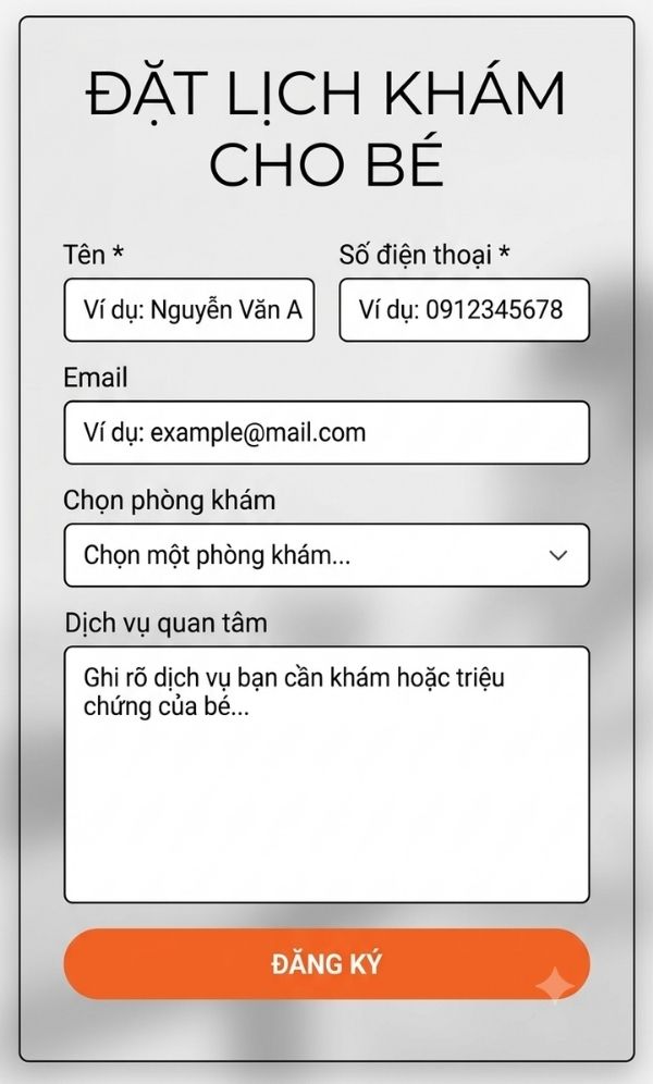 Mẫu trang đặt lịch khám trực tuyến