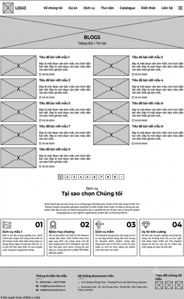 Mẫu trang blogs