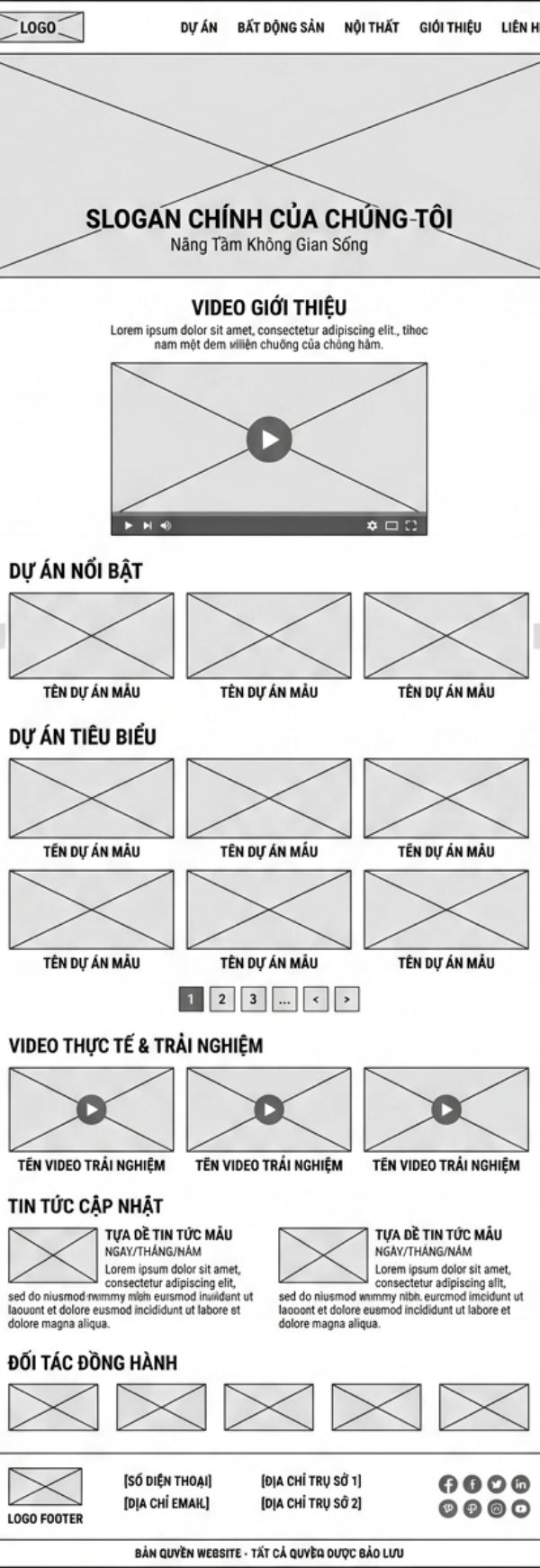 Mẫu trang chủ cho công ty thiết kế nội thất