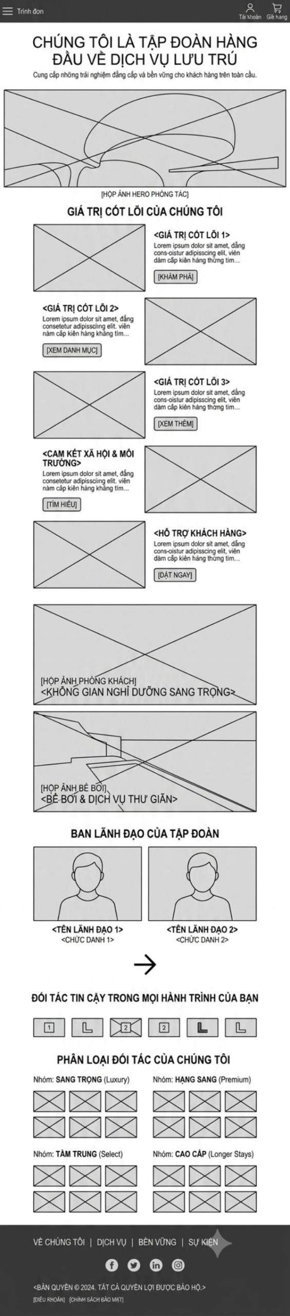 Mẫu trang giới thiệu cho khách sạn