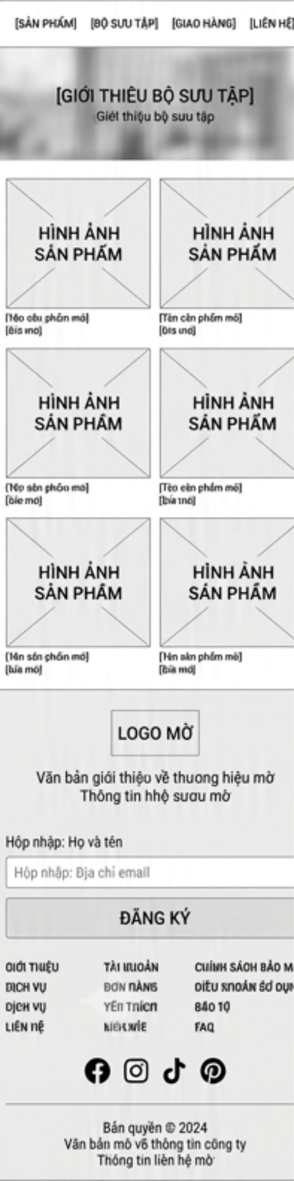 Mẫu trang thư viện ảnh và video